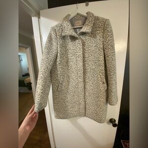 LOFT Women's Cream and Gray Coat